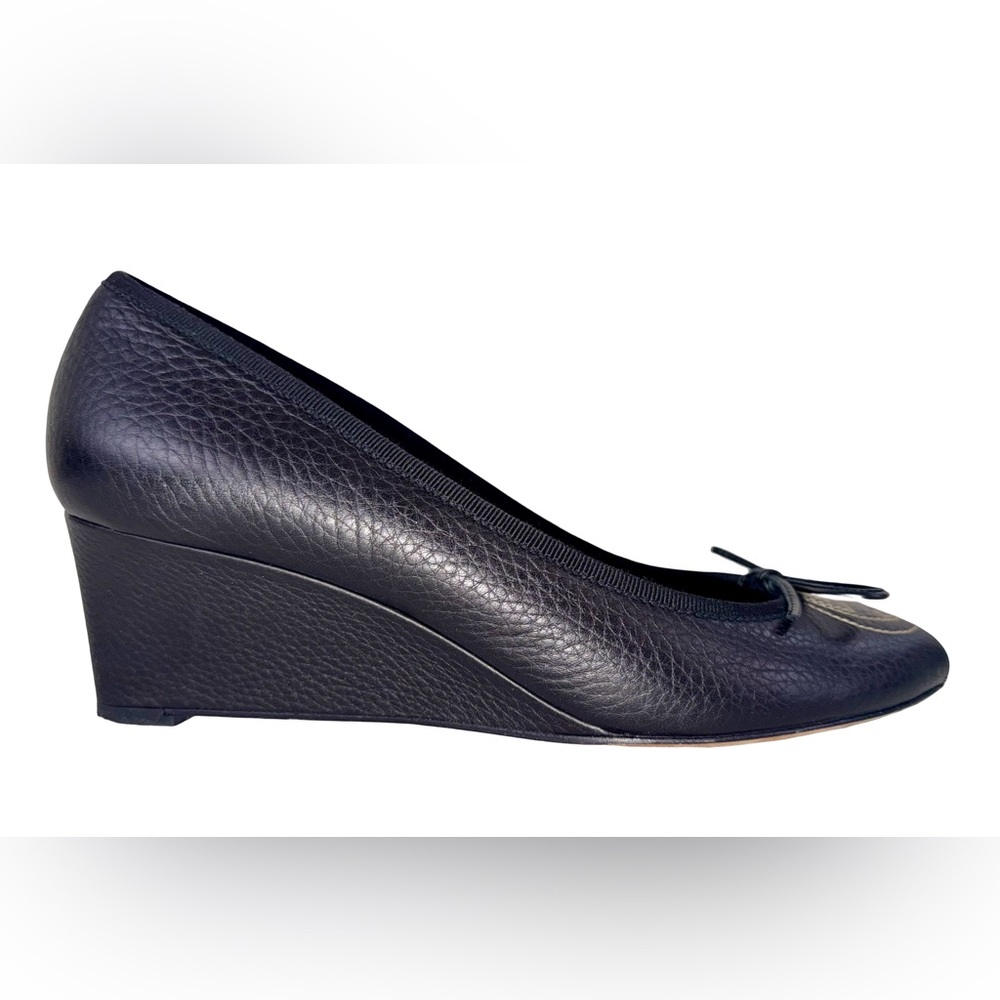 GUCCI SOHO PEEP TOE WEDGE PUMPS IN BLACK LEATHER - Picture 5 of 10